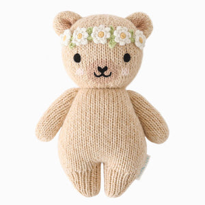 cuddle + kind Hand-Knit Baby Animal - Ivory Floral Honey Bear