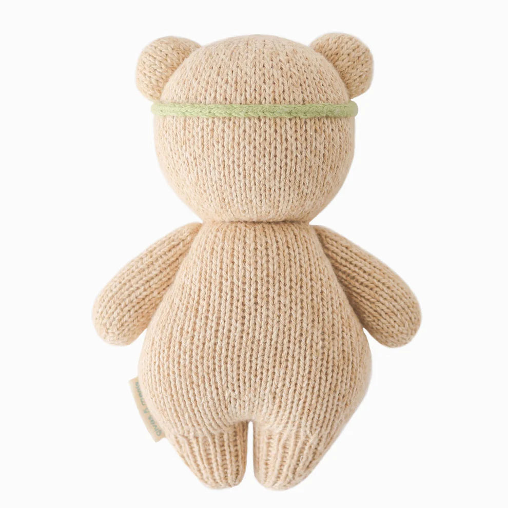 cuddle + kind Hand-Knit Baby Animal - Ivory Floral Honey Bear