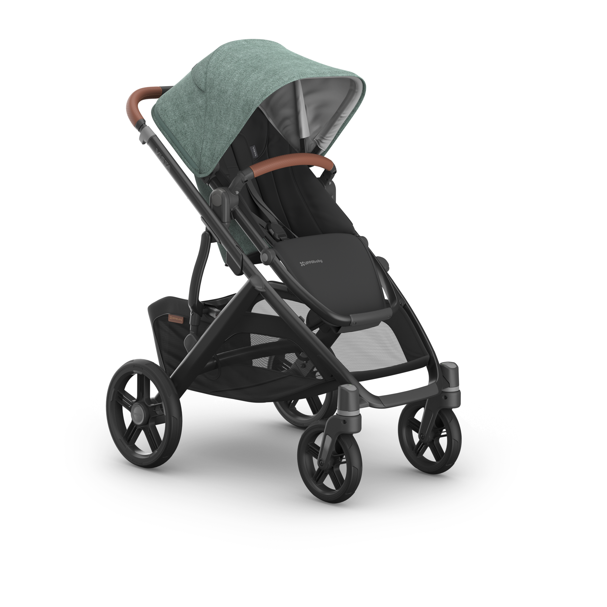 UPPAbaby Vista V3 Stroller - Gwen (Green Mélange/Carbon Frame/Saddle Leather)