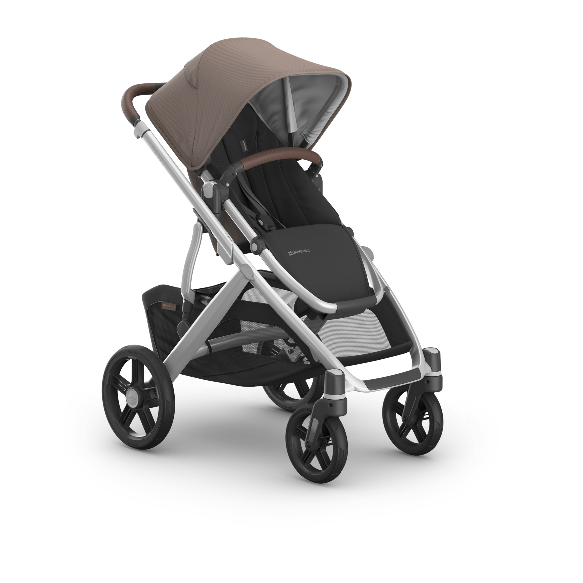 UPPAbaby Vista V3 Stroller - Theo (Dark Taupe/Silver Frame/Chestnut Leather)