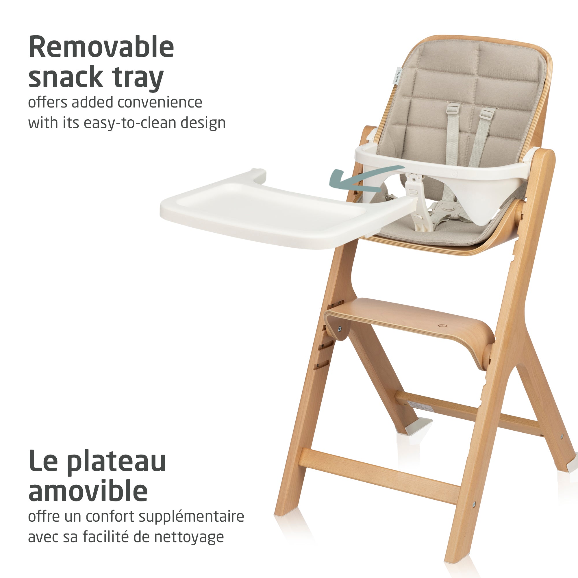 Maxi-Cosi Nesta Complete High Chair Classic Oat - Removable tray