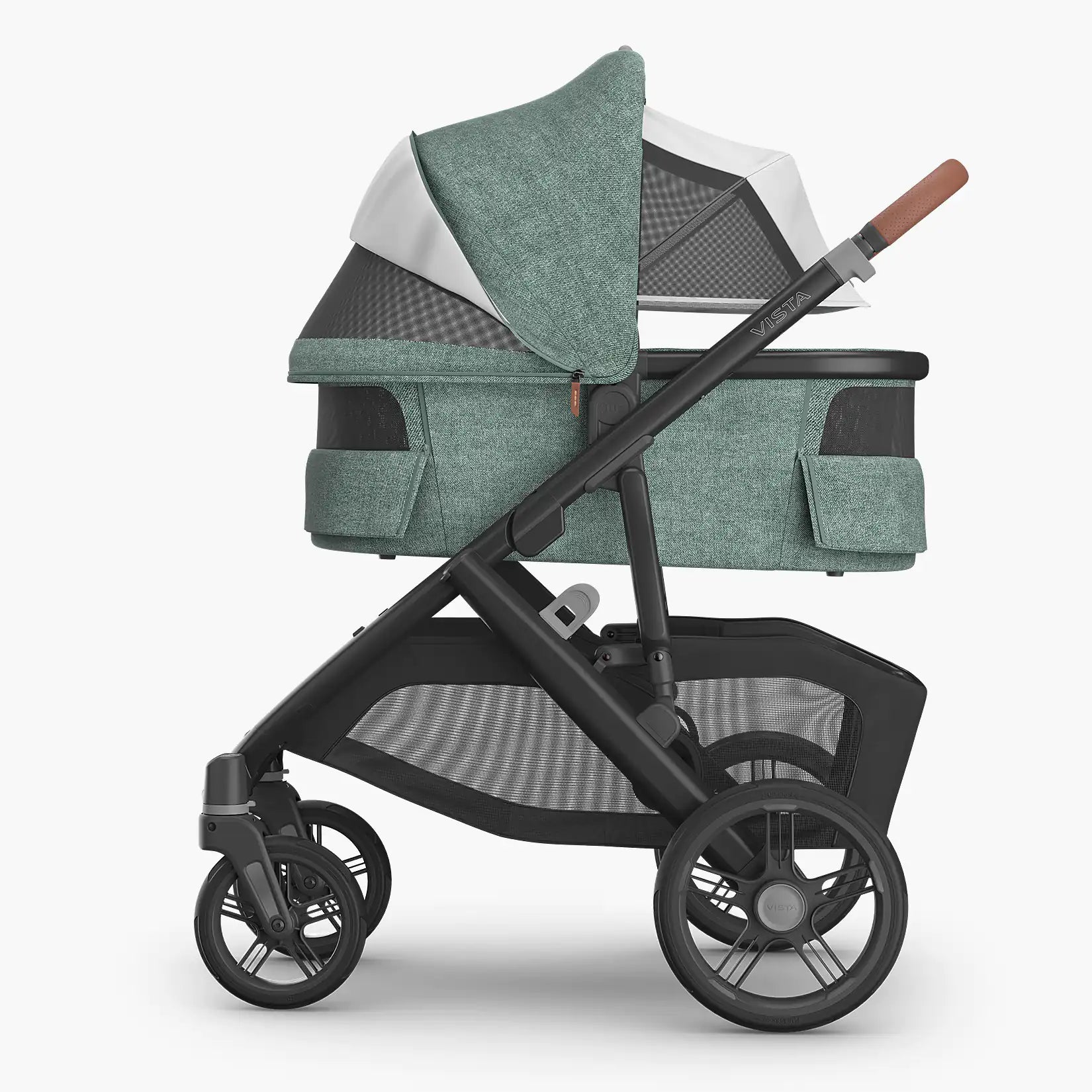 UPPAbaby Bassinet V3 - Gwen (Green Mélange/Carbon Frame) - Vista with Venting