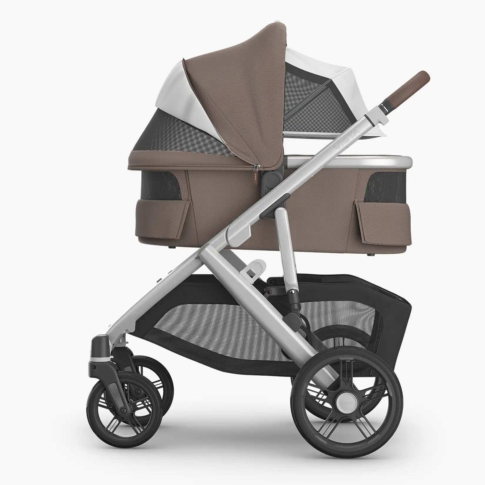 UPPAbaby Bassinet V3 - Theo (Dark Taupe/Silver Frame) - Vista with Venting