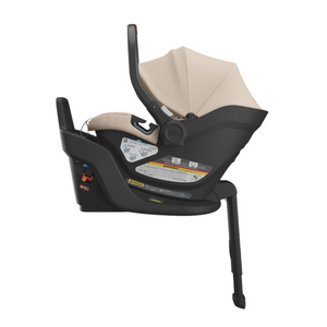 UPPAbaby Aria Infant Car Seat - Declan (Oat Melange/Chestnut Leather) Side View