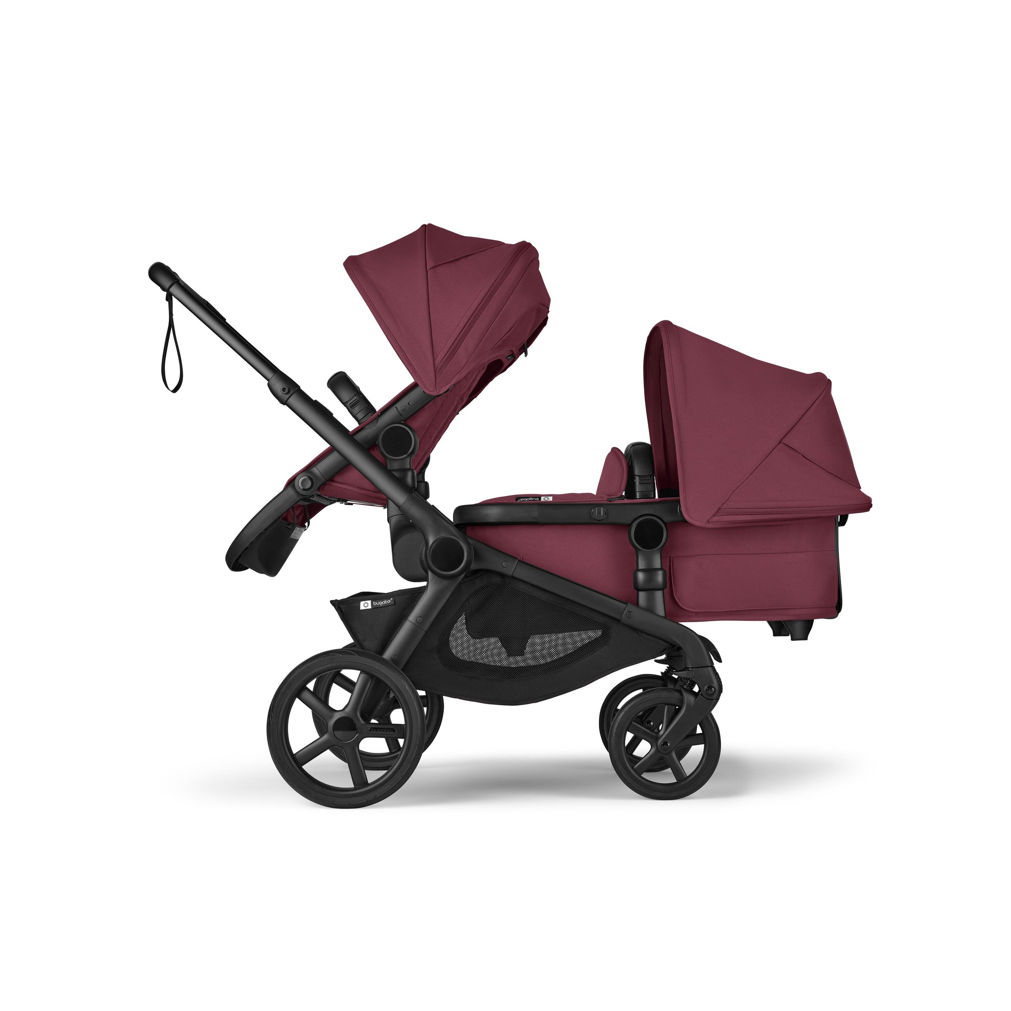 Bugaboo Kangaroo Sibling Seat Black/Dark Cherry - Mode 1