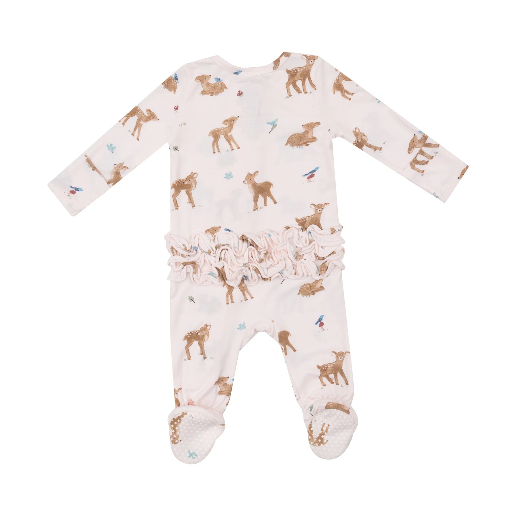 Angel Dear Zipper Ruffle Footie - Soft Deer