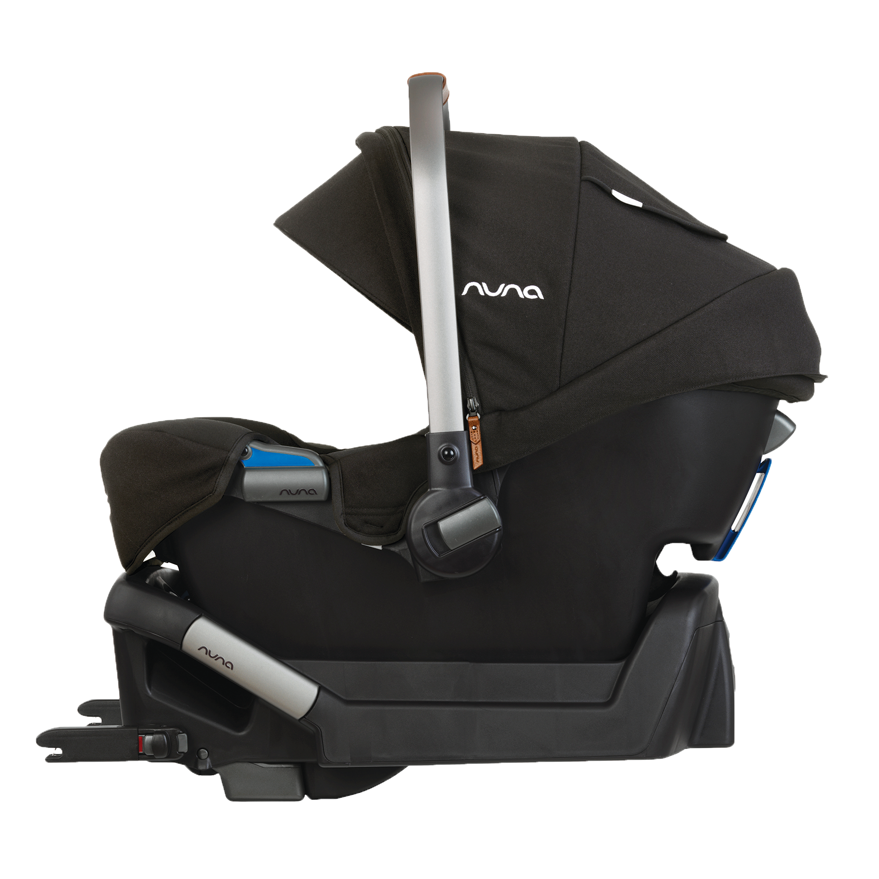 Nuna TAVO Next + PIPA Travel System in Caviar - PIPA Side View On Base