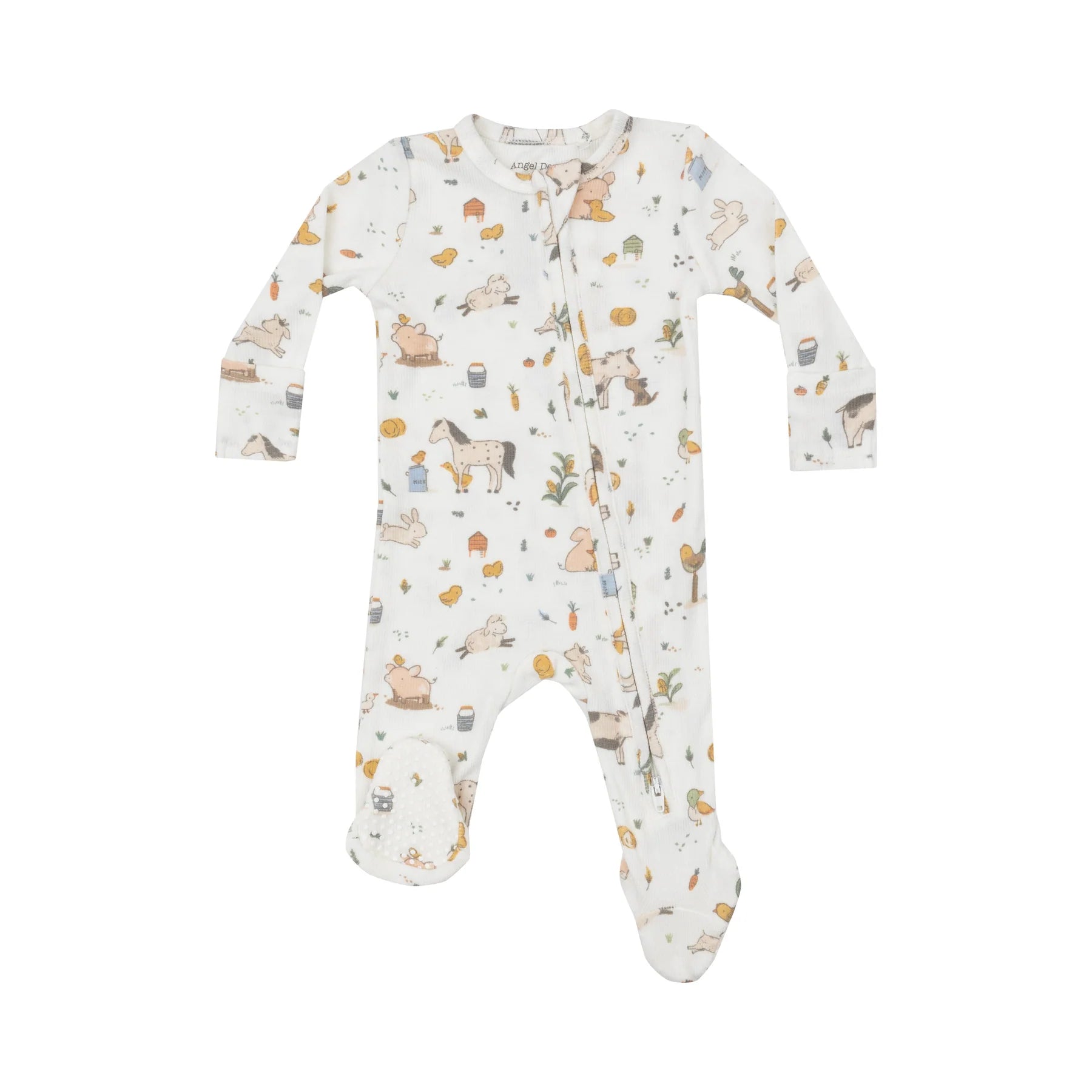 Angel Dear Zipper Footie - Farm Babies