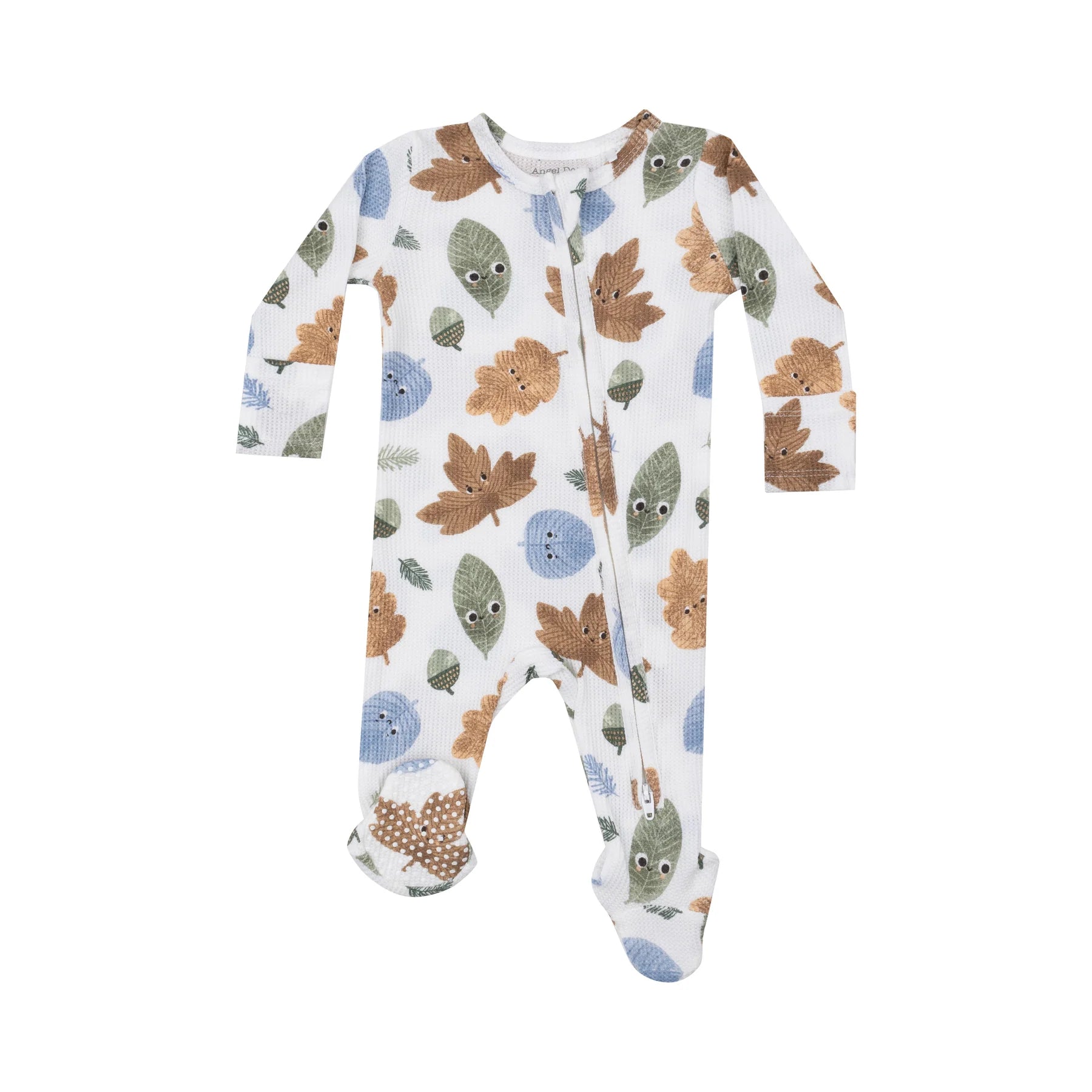 Angel Dear Zipper Footie - Cuddly Leaves