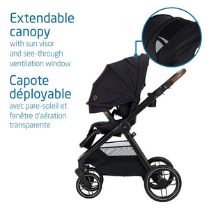 Maxi-Cosi Oxford Stroller - Essential Black Extendable Canopy