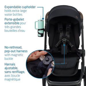 Maxi-Cosi Oxford Stroller - Essential Black Expandable Cup Holder