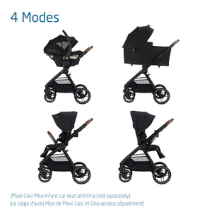 Maxi-Cosi Oxford Stroller - Essential Black 4 Modes with sold-separately car seat or bassinet