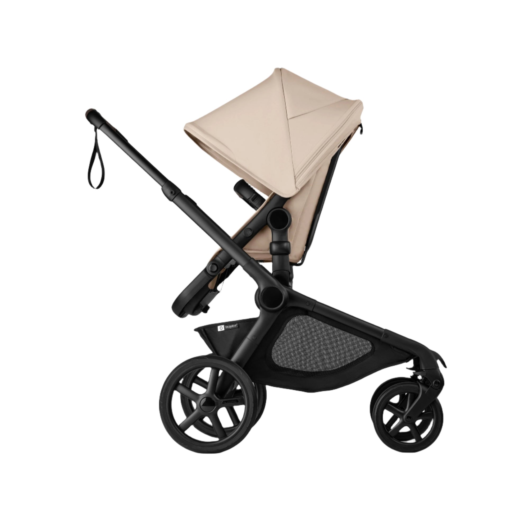 Bugaboo Kangaroo Complete Stroller - Black/Desert Taupe Side View Toddler Seat Parent Facing