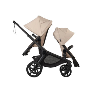 Bugaboo Kangaroo Complete Stroller - Black/Desert Taupe with Toddler Seat Parent Facing and Sibling Seat World Facing