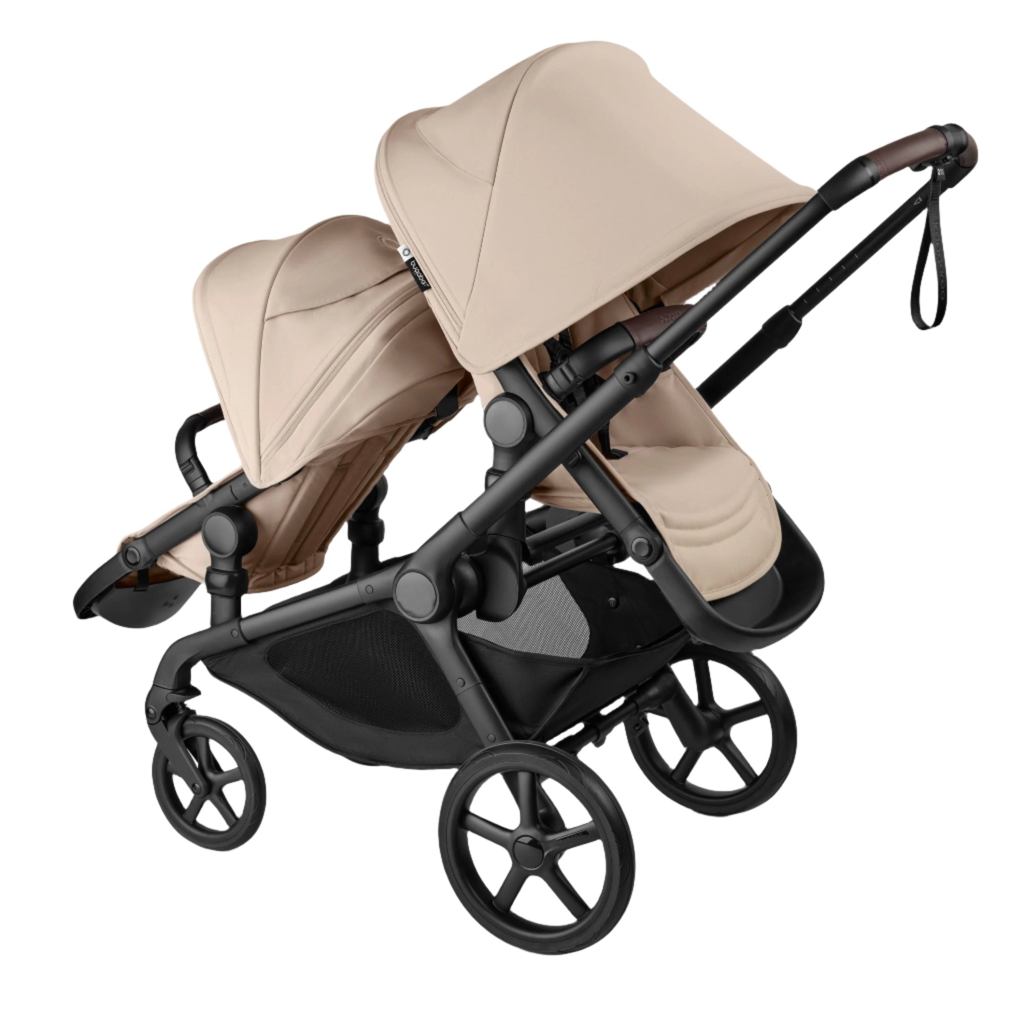 Bugaboo Kangaroo Complete Stroller - Black/Desert Taupe with Toddler Seat Parent Facing and Sibling Seat World Facing 2