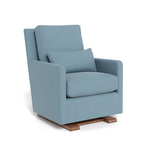 Monte Design nursing chair Frost Blue Felt / Walnut (+$250) Monte Design Como Glider - Performance