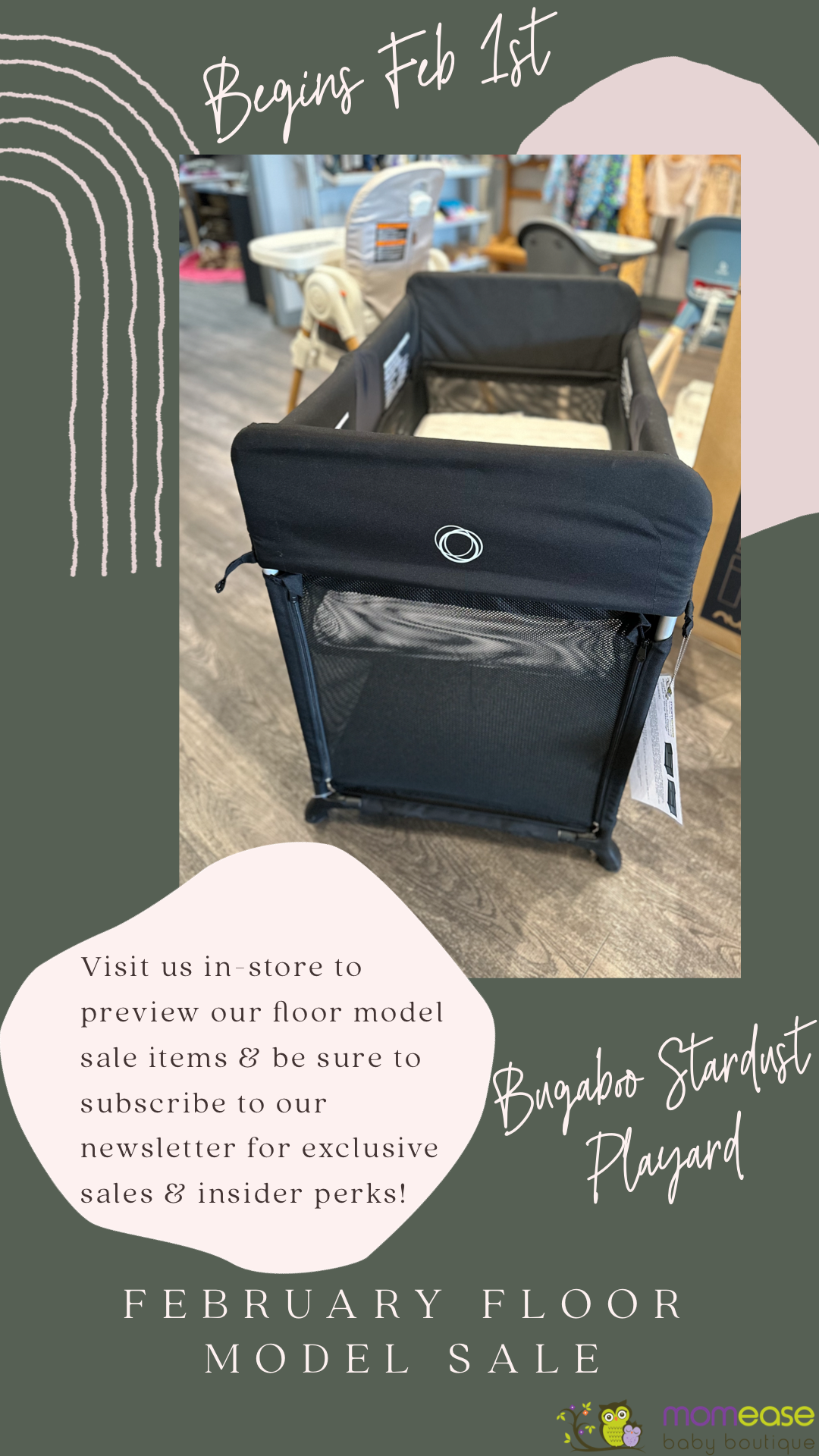 FLOOR MODEL Bugaboo Stardust Playard Black Momease Baby Boutique