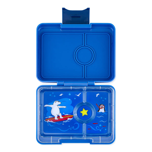 Yumbox Snack 3-Compartment Snack Box - Monte Carlo Blue/Clear Navy Tra -  Momease Baby Boutique