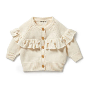 Wilson + Frenchy Knitted Ruffle Cardigan - Ecru