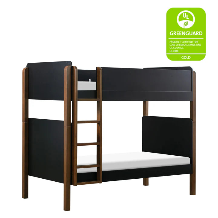 Babyletto TipToe Bunk Bed - Black / Natural Walnut Greenguard Gold Certified