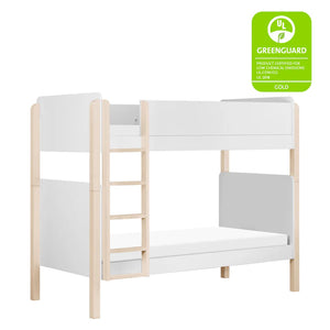 Babyletto TipToe Bunk Bed - White / Washed Natural Greenguard Gold Certified