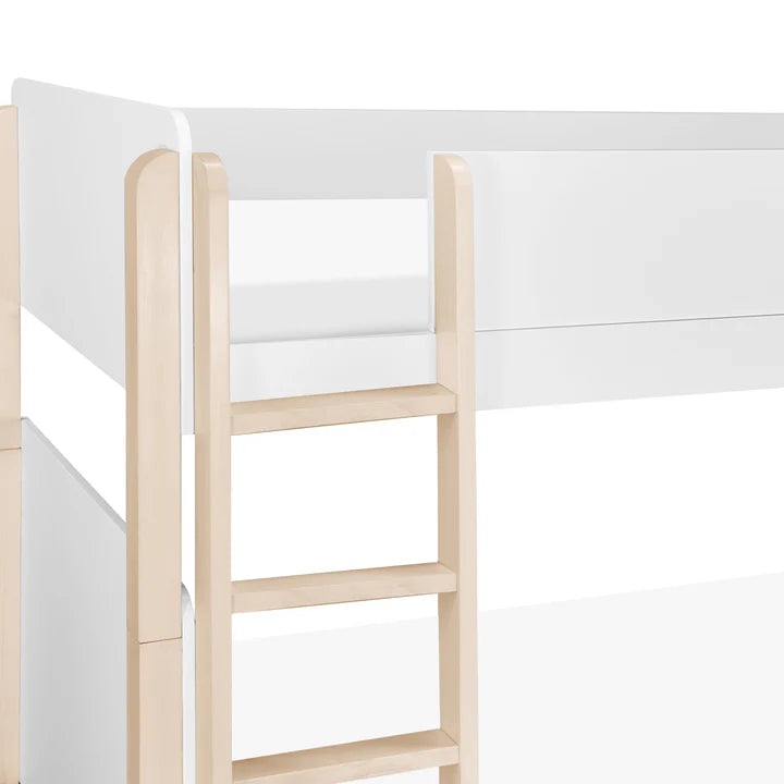 Babyletto TipToe Bunk Bed - White / Washed Natural - Ladder Detail