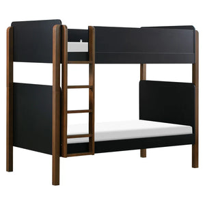 Babyletto TipToe Bunk Bed - Black / Natural Walnut Angle