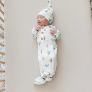 Kyte Baby Knotted Gown & Hat Set - Eucalyptus Lifestyle