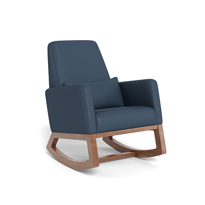 Monte Design nursing chair marine blue Enviroleather / walnut ($200) (Monte Design Joya Rocker - 