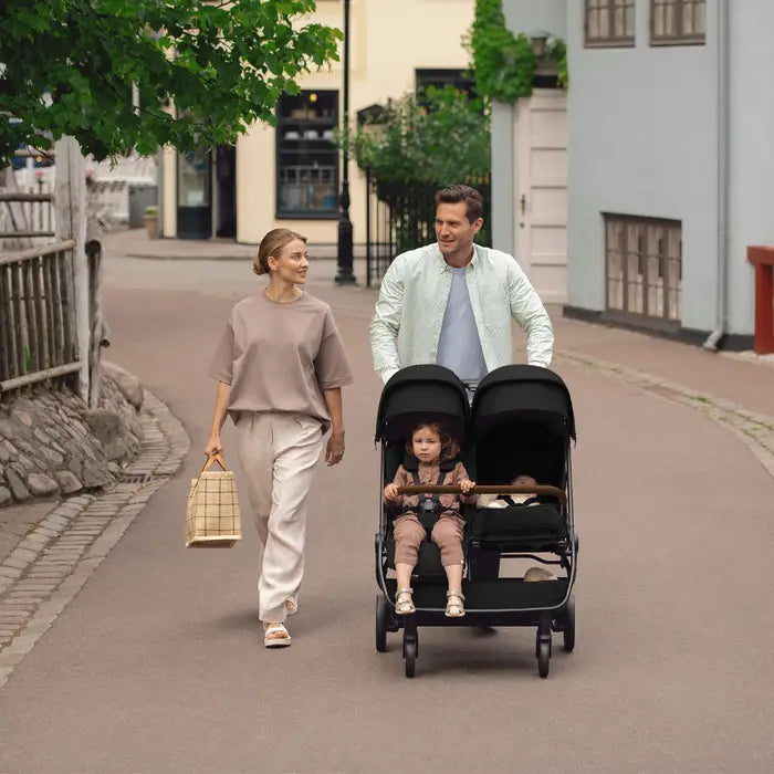 Nuna TRVL DUBL Stroller - Caviar Lifestyle 1