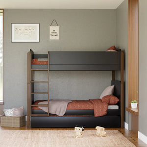 Babyletto TipToe Bunk Bed - Black / Natural Walnut Lifestyle 2