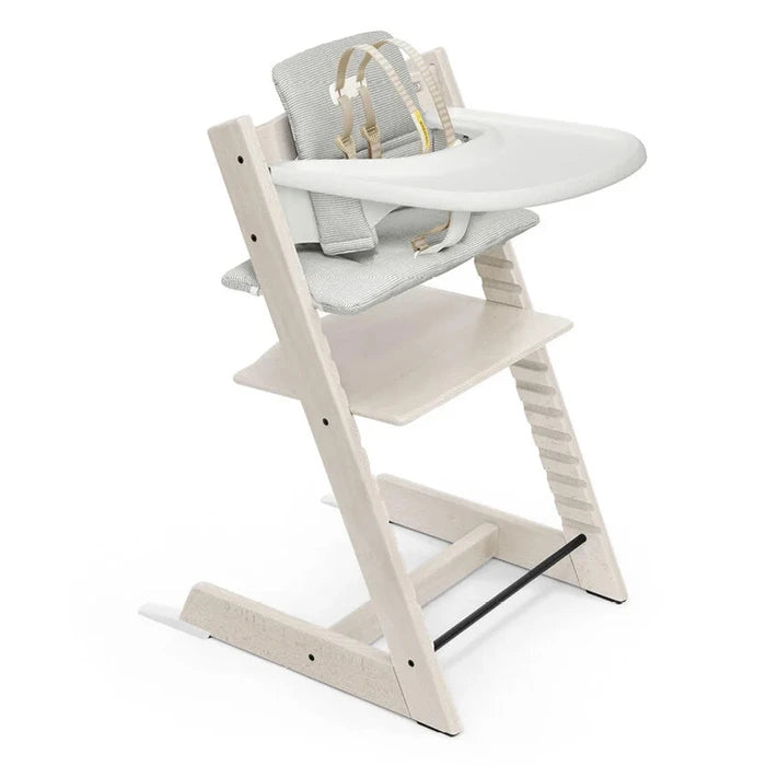 Whitewash / Nordic Grey Cushion - Stokke Tripp Trapp® High Chair² and Cushion² with Stokke® Tray (Complete)