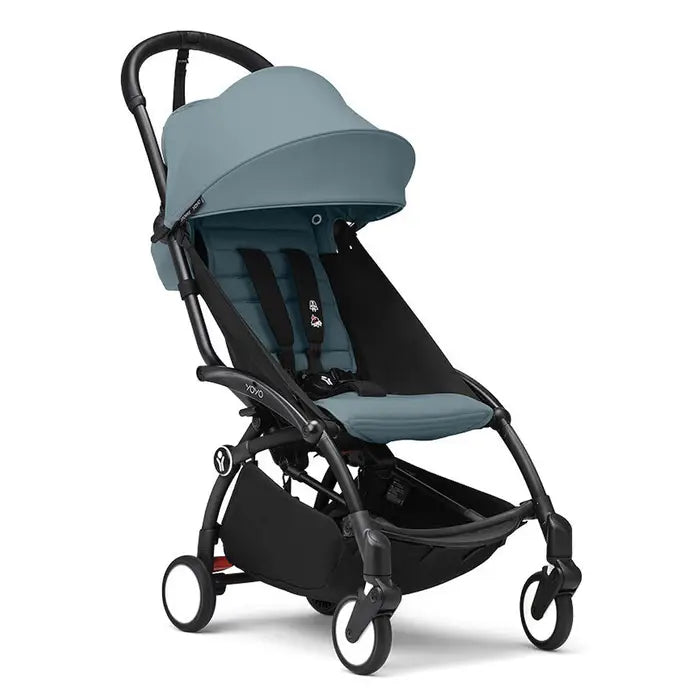 Aqua/Black Frame - Stokke® YOYO³ Stroller Bundle (6M+)