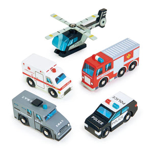 Tender Leaf Toys Emergency Vehicles Set