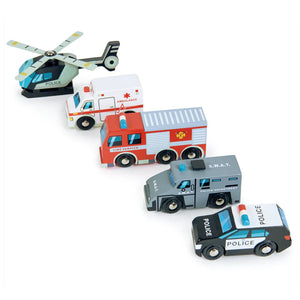 Tender Leaf Toys Emergency Vehicles Set 3