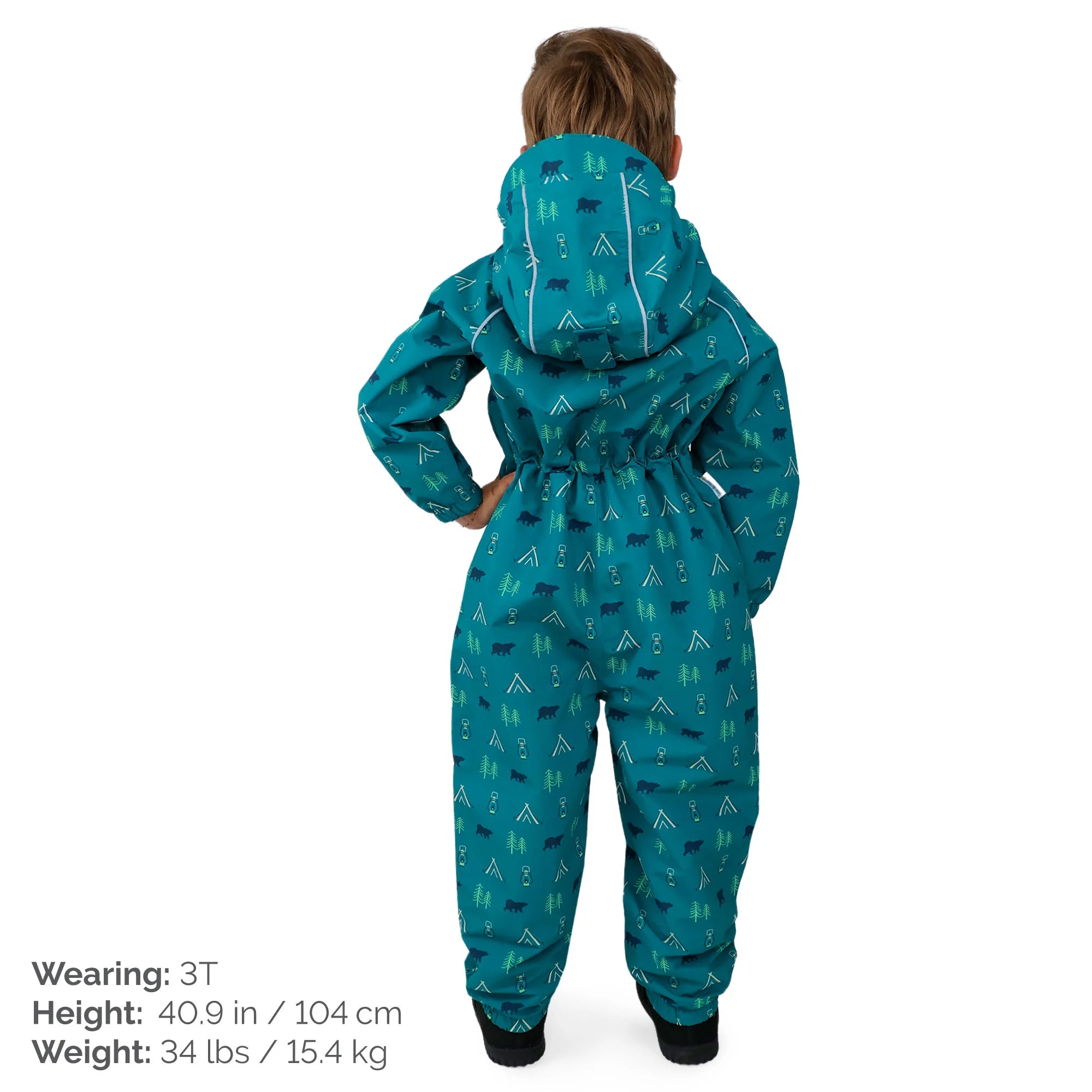 Jan & Jul Fleece Lined Rain Suit Summer Camp - Rear View