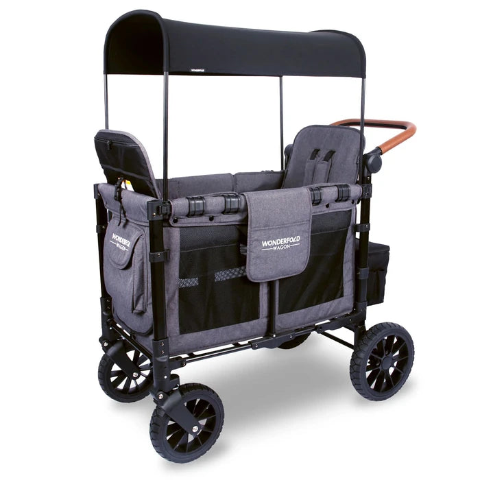 Charcoal Grey - WonderFold W2 Luxe Double Stroller Wagon