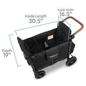 WonderFold W2 Luxe Double Stroller Wagon - Dimensions Above