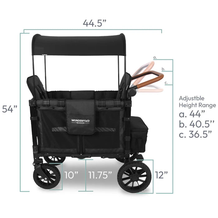 WonderFold W2 Luxe Double Stroller Wagon - Dimensions