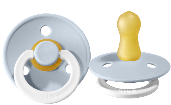 BIBS Pacifiers pacifiers Size 1  0-6 M BIBS Pacifier Glow In The Dark Night 2 Pack - Baby Blue