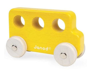 Janod toy Yellow Bus - Small Push Cars Janod Small Push Cars