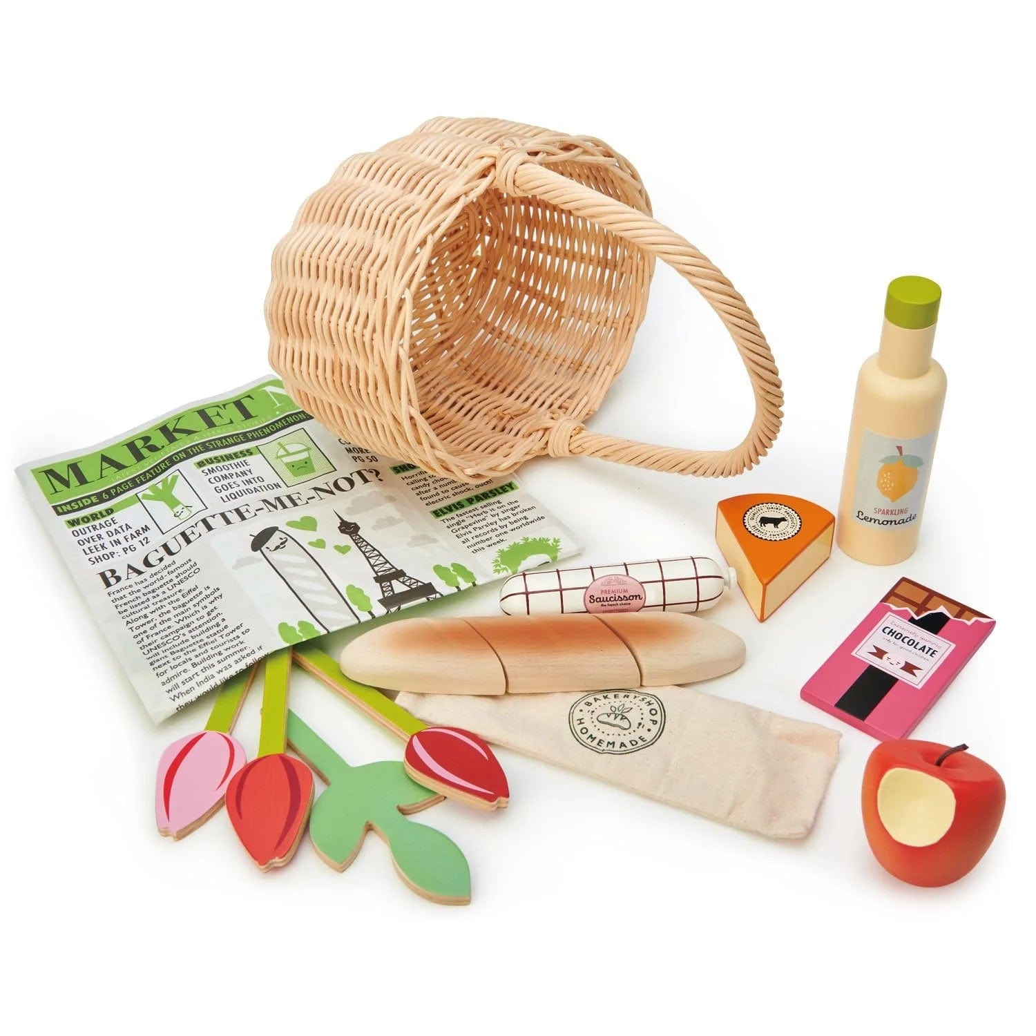 Tender Leaf Toys wooden toy Tender Leaf Toys Wicker Shopping Basket